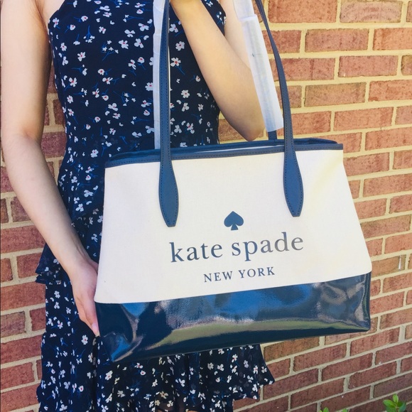 kate spade Handbags - NWT Kate Spade Street Tote Bag Blue side Snap